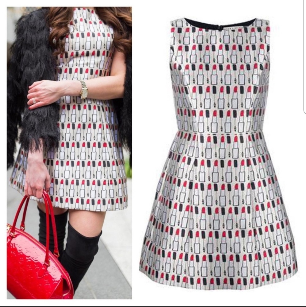 Alice + Olivia Lipstick Print Cocktail Dress